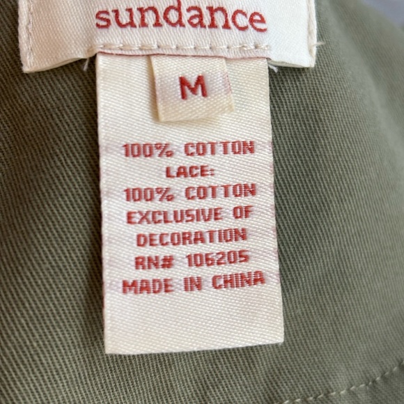 Sundance Olive Anorak Jacket Crochet Details hooded Medium - Picture 10 of 10